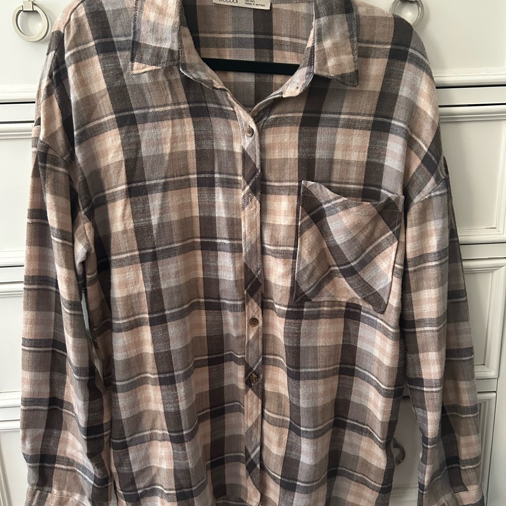 Plaid Button-Up Shirt